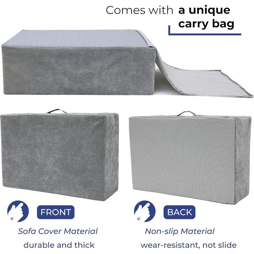 MeMoreCool Tri Folding Mattress Twin, Foldable Mattress Trifold Foam Bed Floor Mattress for Adults, Portable Mattress Tri Fold Guest Bed, Fold Up Futon Floor Sleeping Mat Tri-Fold Mattress