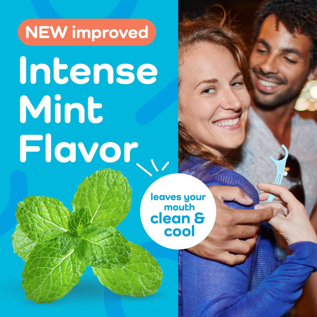 Plackers® Twin Line® Floss Picks with Tuffloss® Intense Mint, 75 Count