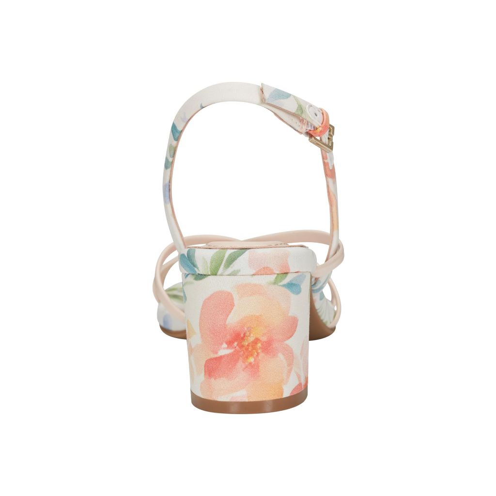 Bandolino Women's Keltie Heeled Sandal, Peach Dreamy Floral Multi 680, 6