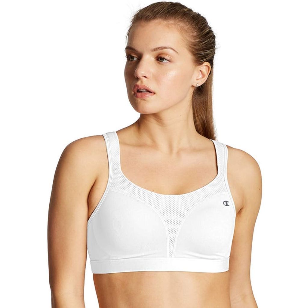 Champion Spot Comfort Full-Support Sports Bra, 38DD, White