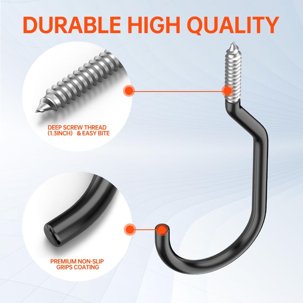 GURADESIGN 8pk Heavy Duty Bike Hook, Loading Capacity 100 LBS, 6 inch, Bike Hooks for Garage Wall and Garage Ceiling