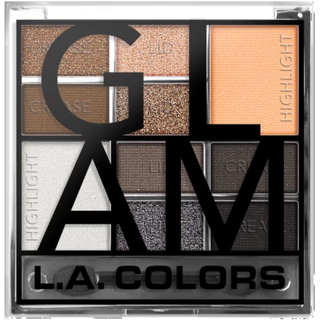 L.A. COLORS Color Block 10 Color Eyeshadow Palette, Glam CES137B