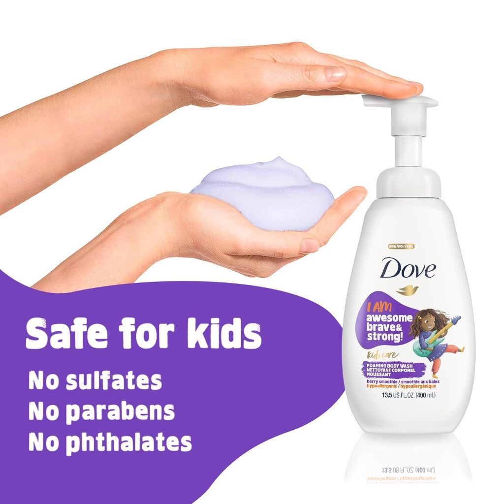 Dove Kids Care Hypoallergenic Foaming Body Wash - Berry Smoothie, 13.5 fl. oz. (2 Pack)