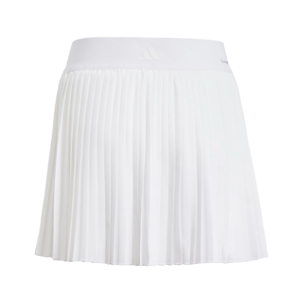 adidas Girl's Club Tennis Pleated Skirt - White, X-Large