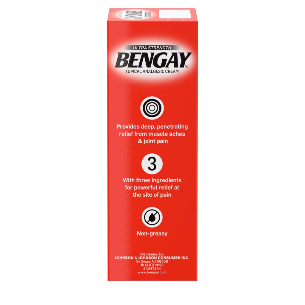 Bengay Ultra Strength Bengay Topical Pain Relief Cream, Non-Greasy Topical Analgesic for Minor Arthritis, Muscle, Joint, and Back Pain, Camphor, Menthol & Methyl Salicylate, 2 oz