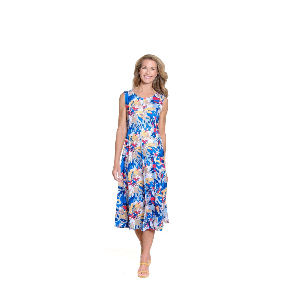 MULTIPLES Womens Multi-Panel Scoop Neck Tank Dress - size M