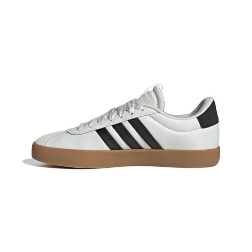 Adidas Women's VL Court 3.0, White/Black/Gold Metallic, 8