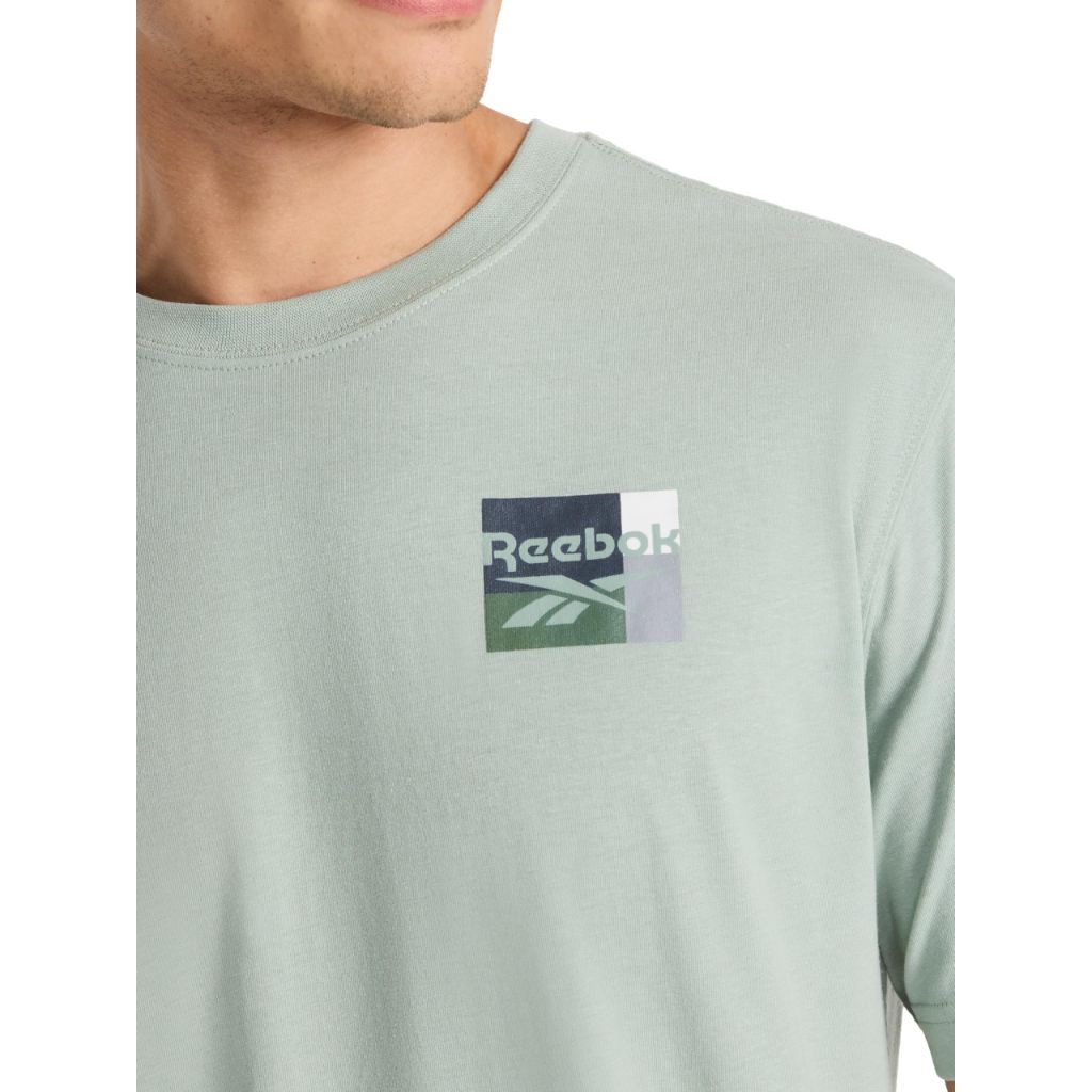 SZ XL, Reebok Men’s Bebop Short Sleeve Crewneck T-Shirt, Standard Fit | Iceberg Green