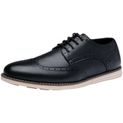 SZ 13, Vostey Mens Wingtip Plain Business Dress Shoes (BMY617A Black )