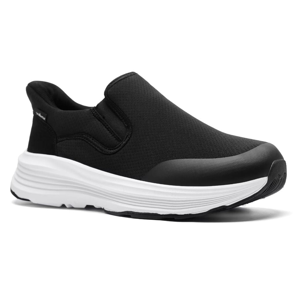 Men's Orthopedic Slip On Loafers: Lightweight Plantar Fasciitis Supportive Thick Work Shoes, Arch Support Comfortable Durable Foot Pain Relief Outdoor Walking Shoes Black Size 11.5