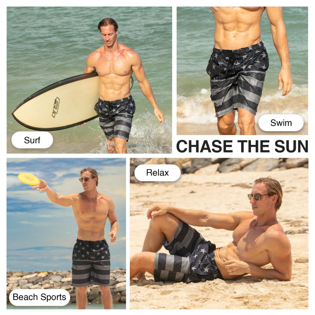 Kanu Surf Men's Infinite Swim Trunks, Flag II Black, XX-Large