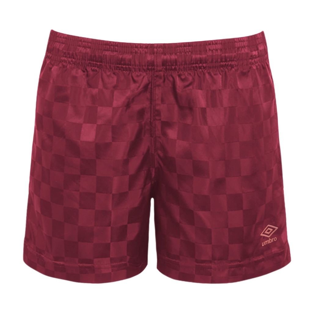Umbro Girls Checkerboard Short, Rhubarb/Mineral Pink, Medium (10-12)