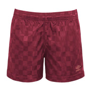 Umbro Girls Checkerboard Short, Rhubarb/Mineral Pink, Medium (10-12)