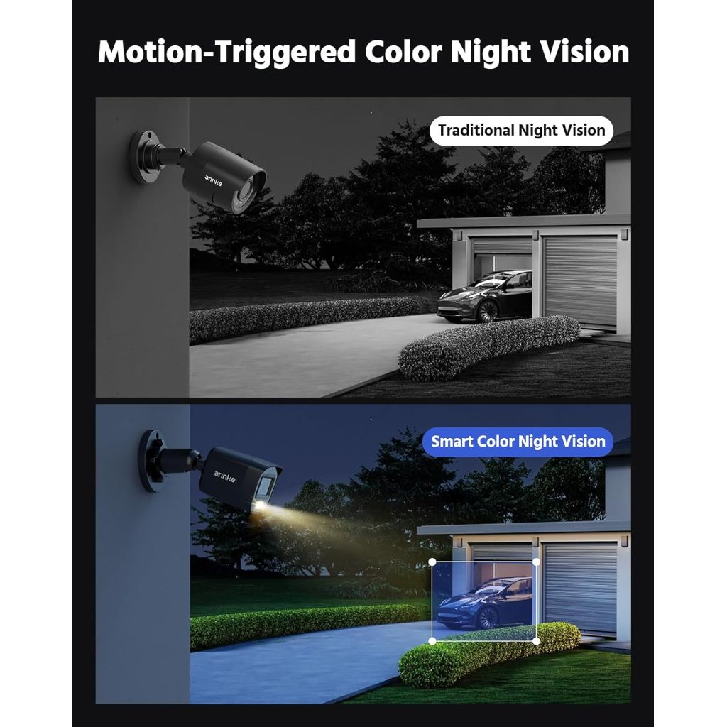 Annke 3K Lite Wired Outdoor Security Camera System - 8 Ch., 1TB HDD - Black