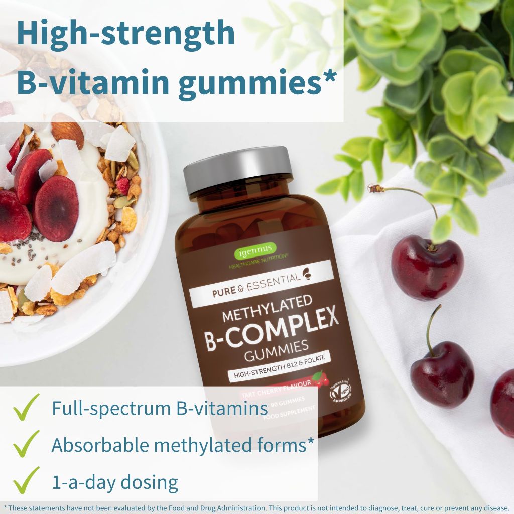 Igennus Methylated B-Complex Gummies - Tart Cherry 90 Servings
