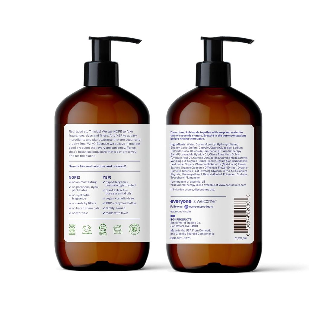 Everyone Liquid Hand Soap, 12.75 Ounce (Pack of 1), Lavender and Coconut, made with Essential Oils for kitchen and bathroom