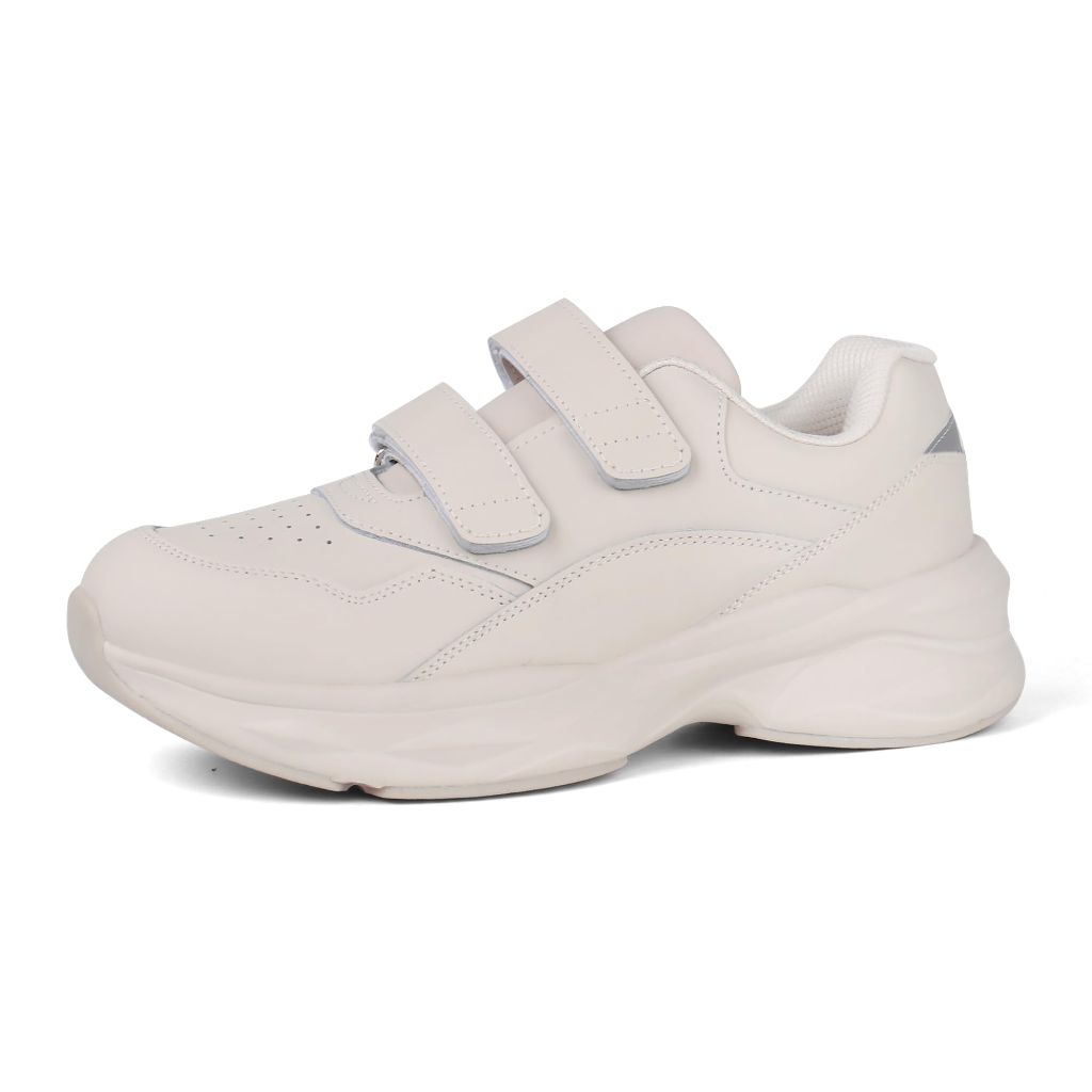 ORTOREX Women Diabetic Leather Shoes Orthopedic Walking Shoes Wide Toe Box Shoes (11,Ivory)