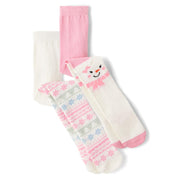 Gymboree and Toddler Tights, Pink Snowman 2-Pack, 12-24 Months