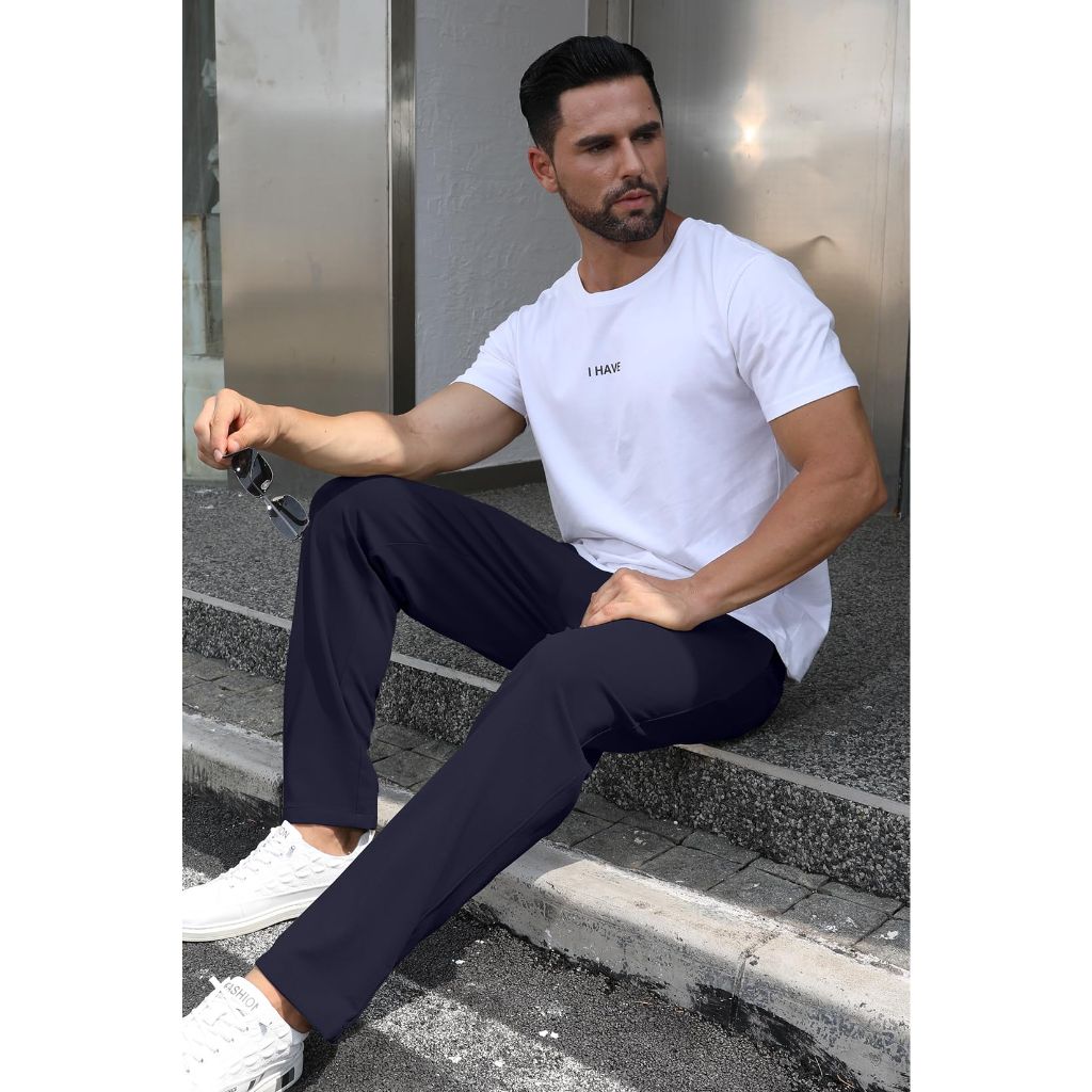 Aiyino Men's Casual Pants, Navy
