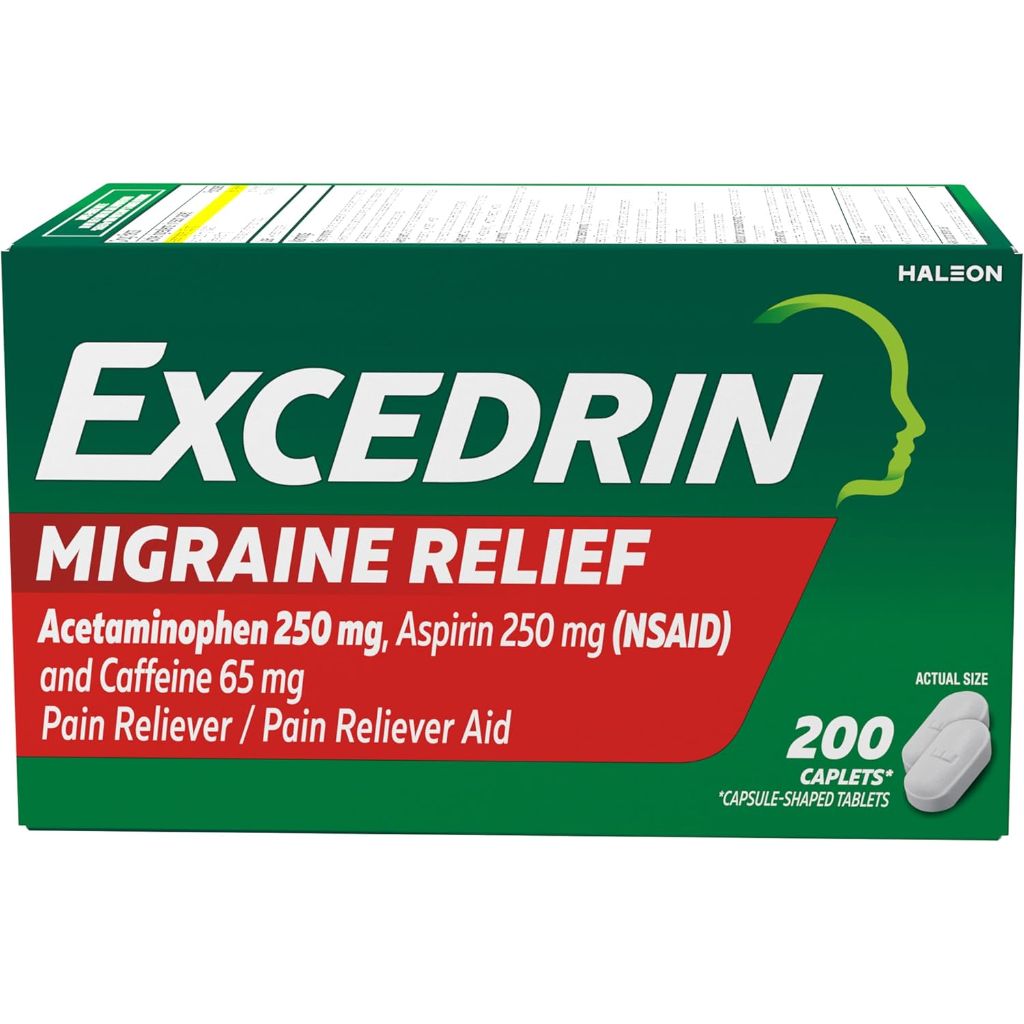 Excedrin Migraine Relief Acetaminophen 250mg, NSAID 250mg, Caffeine 65mg - 200 Caplets
