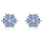 Swarovski Magic Rhodium Plated Blue Zirconia Snowflake Stud Earrings 5734242