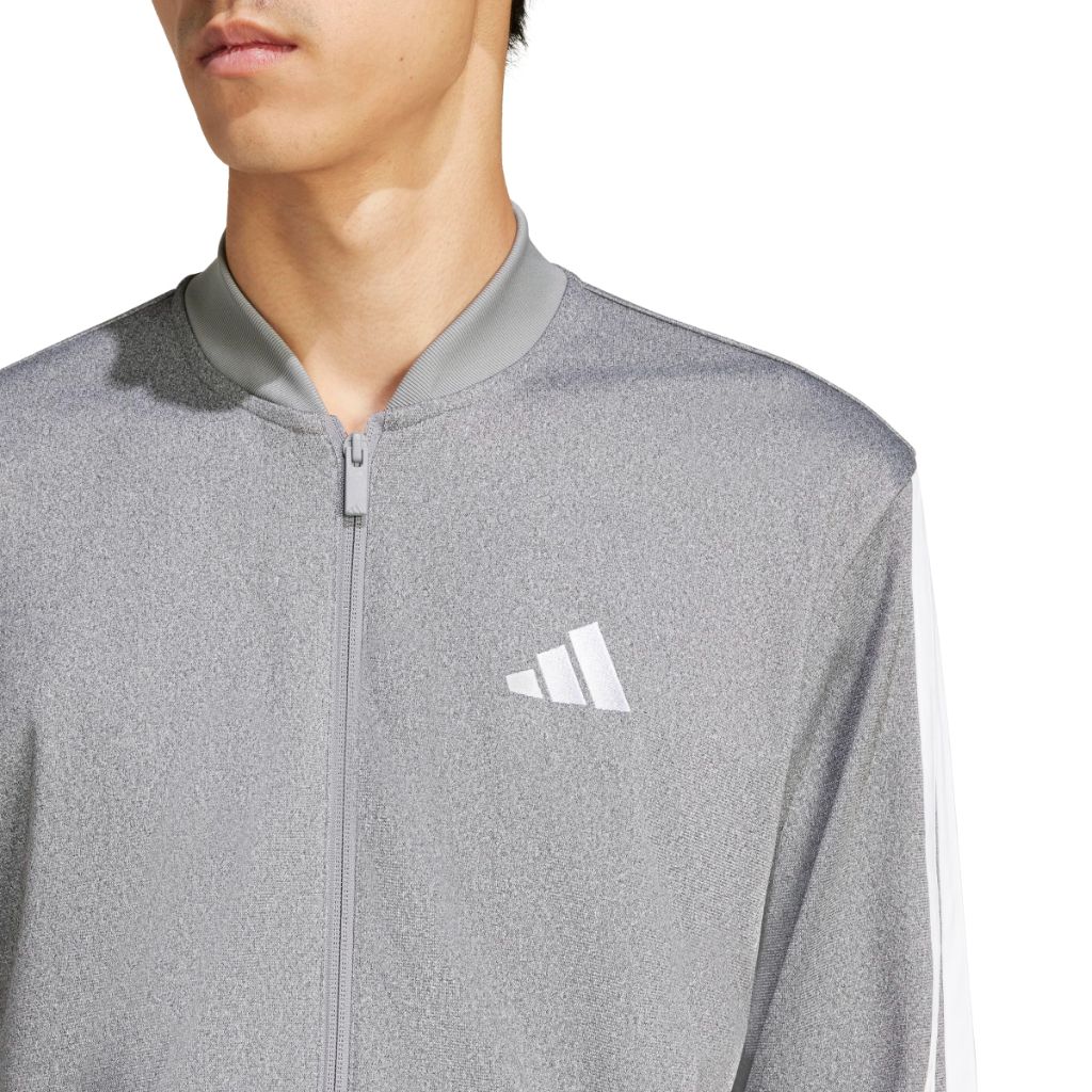 adidas Men's Tricot Regular Fit Sportswear Track Top - Black Mélange, Size Medium Tall