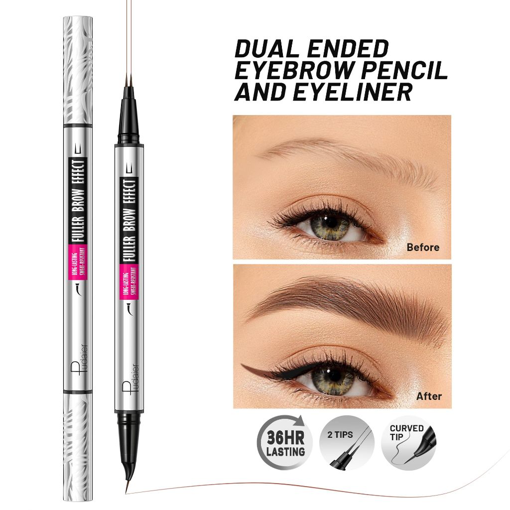 Pudaier 2 Pack 2 Fine Tip Eyebrow Pen, Waterproof Filling (Chocolate)