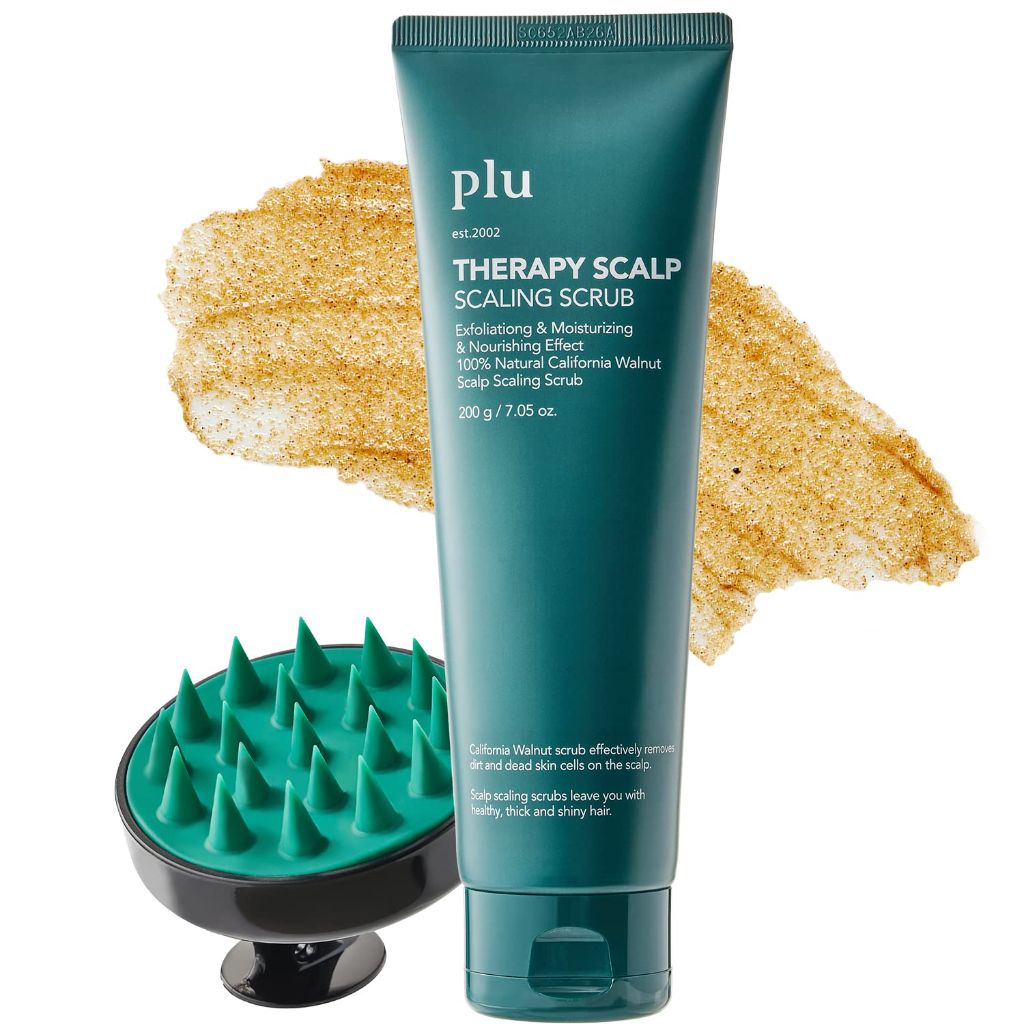 PLU Korean Therapy Scalp Scaling Scrub with Silicone Scalp Massager Brush