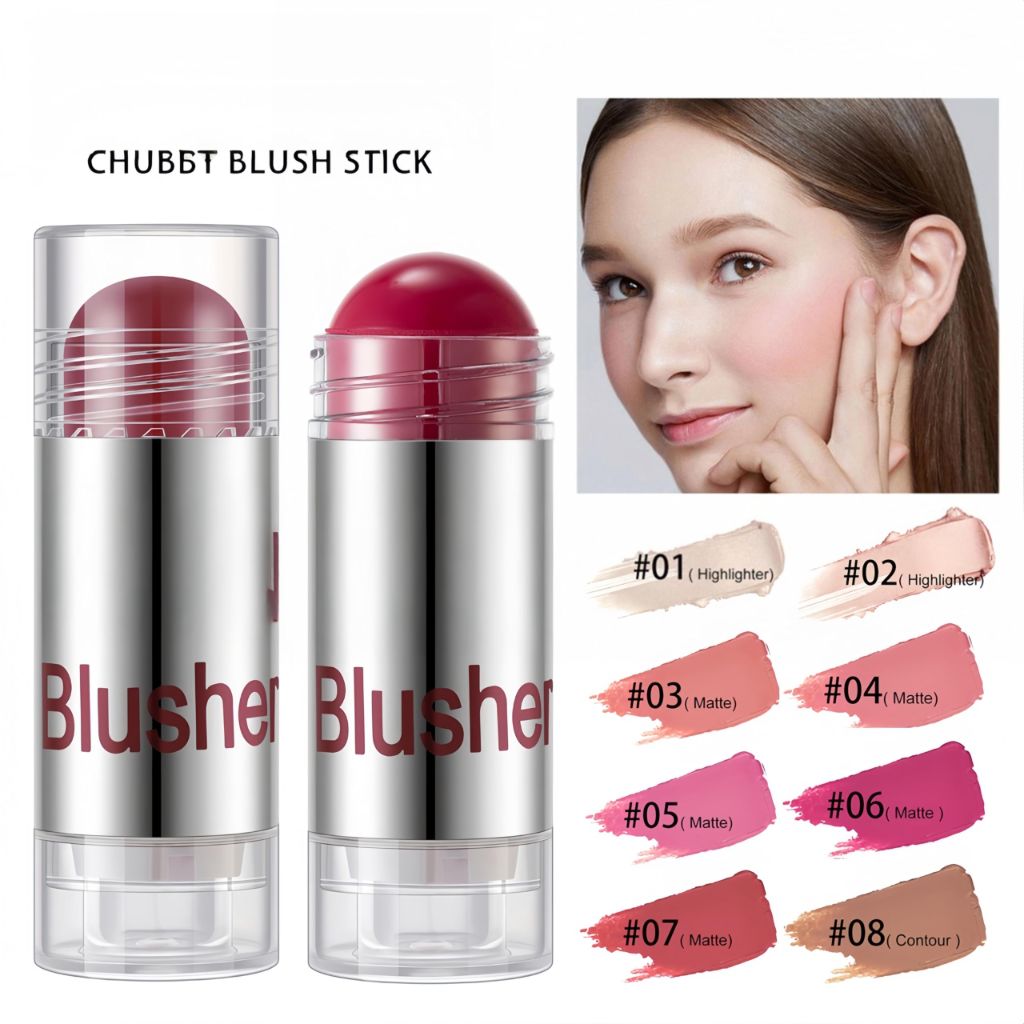 Melemando 8 Color Multi-use Face Cream Blush Stick for Cheeks, (05)