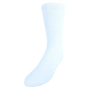 CTM Men's Cushioned Diabetic Crew Socks (3 Pair Pack), White 10-13