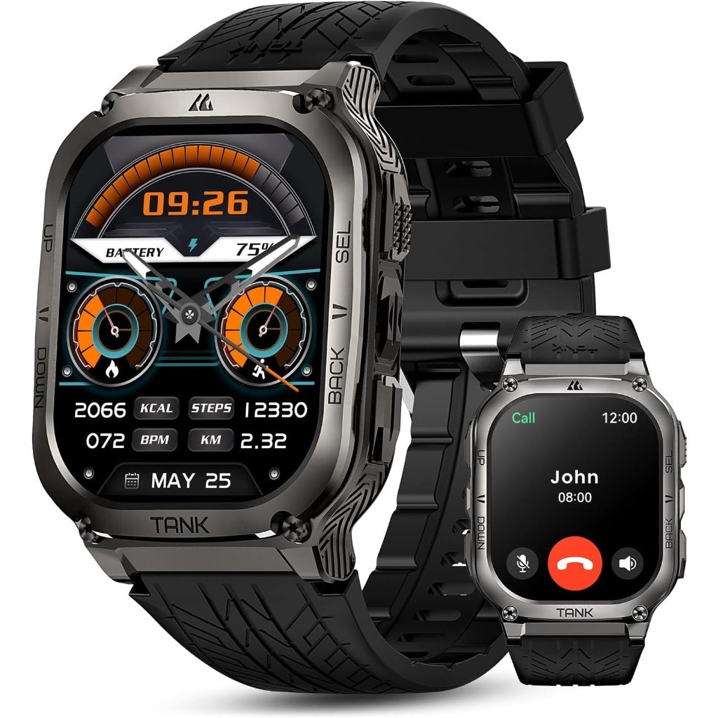 AMAZTIM M3 Smart Watch, 60 Day Bat, Full Metal Military Grade, 2" AMOLED Display