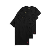 SZ L, POLO RALPH LAUREN Classic Fit Undershirt w/Wicking 3-Pack V-Necks 3 | Black