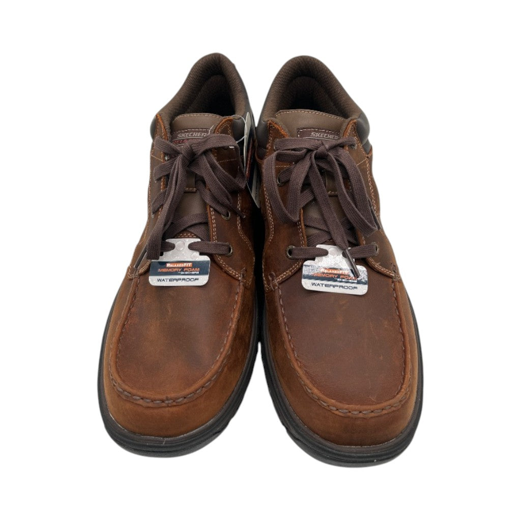 Skechers Men's Segment Melego Waterproof Leather Chukka Boot, Dark Brown, Size 11.5