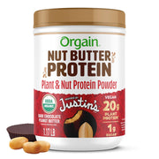 Orgain X Justin's ® Organic Vegan Nut Butter Protein Powder, Chocolate Peanut Butter- 1.17 lb