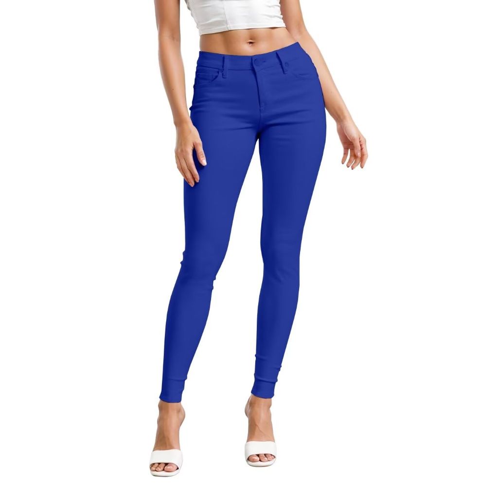 Hybrid & Company Womens Hyper Ultra Stretch Comfy Skinny Leg Work Casual Pants P44876SK Royal L