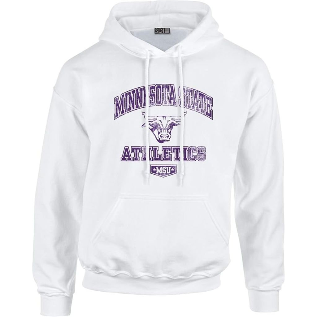 SDI Adult's 50/50 Hoodie Sweatshirt - Minnesota State University, White (M)