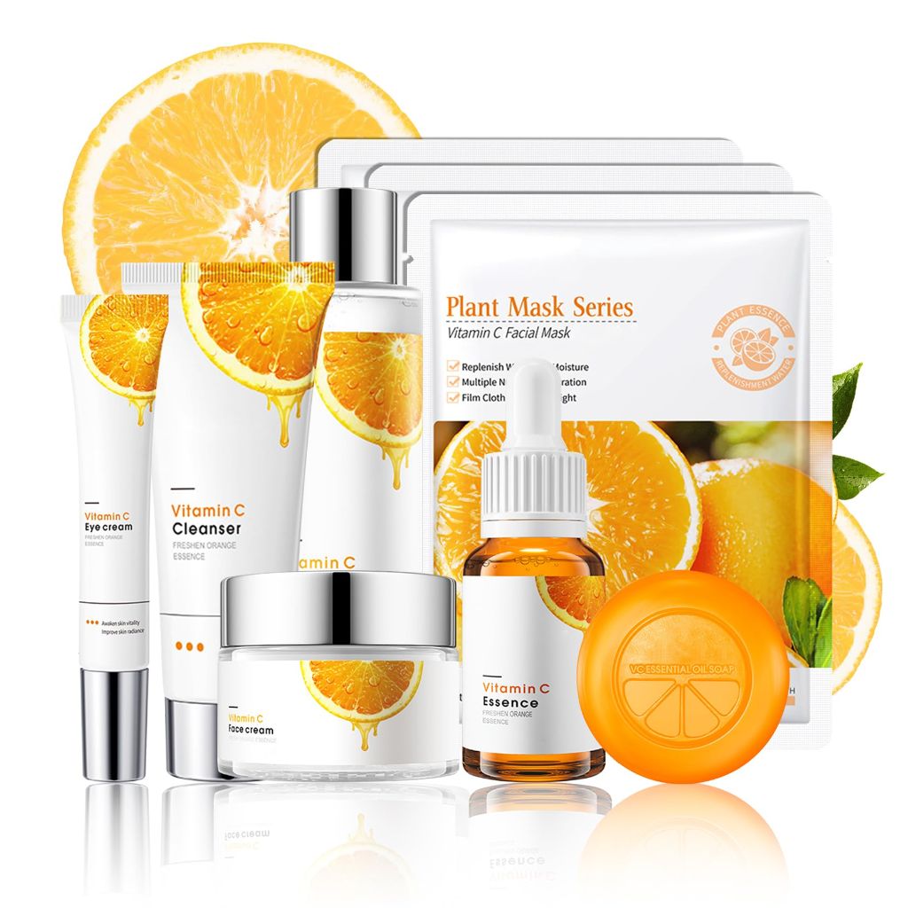 Sadoer Vitamin C Hydrating Facial Kit Skincare Gift Set - 9pcs