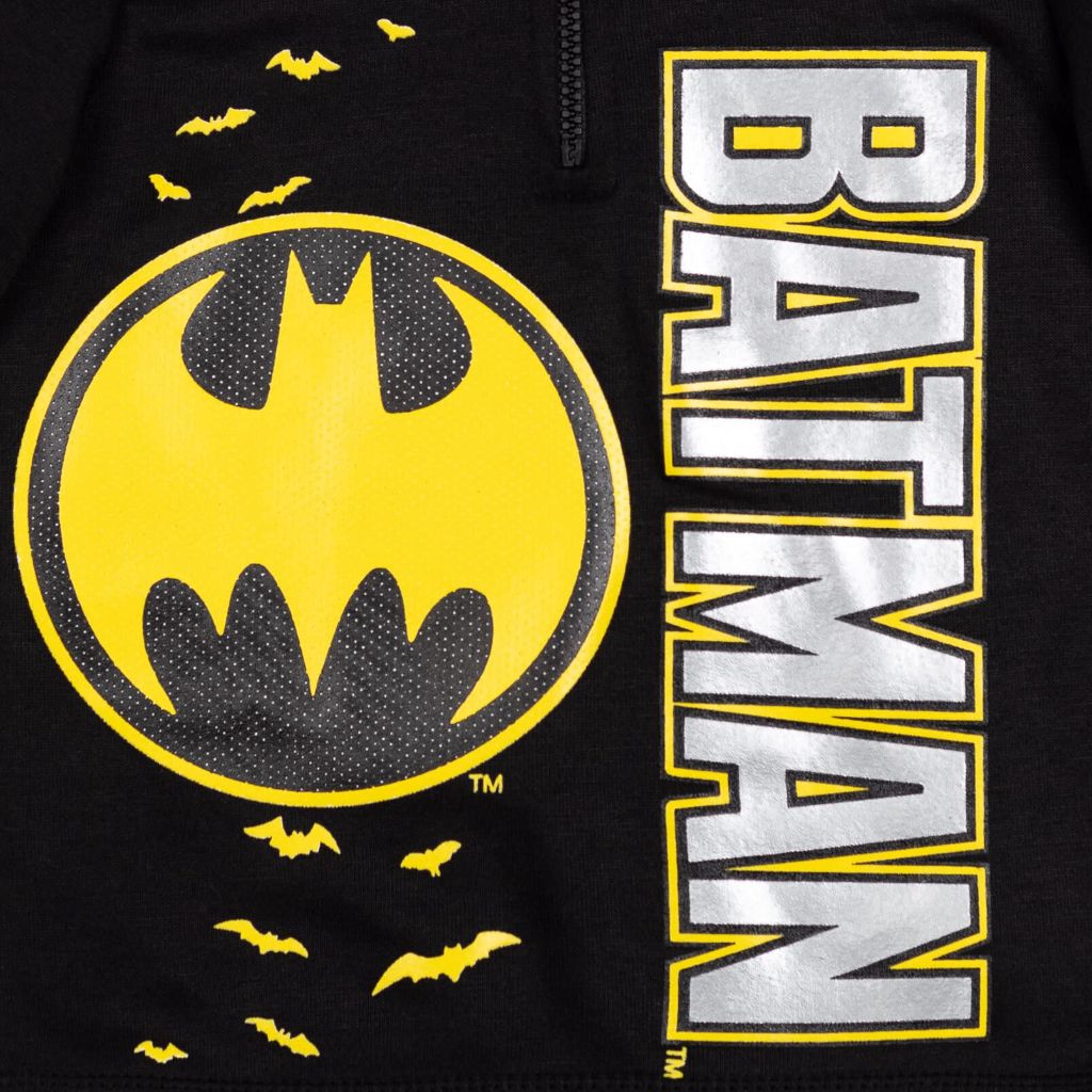 DC Comics Justice League Batman Big Boys Fleece Hoodie, 14-16, Black/Grey