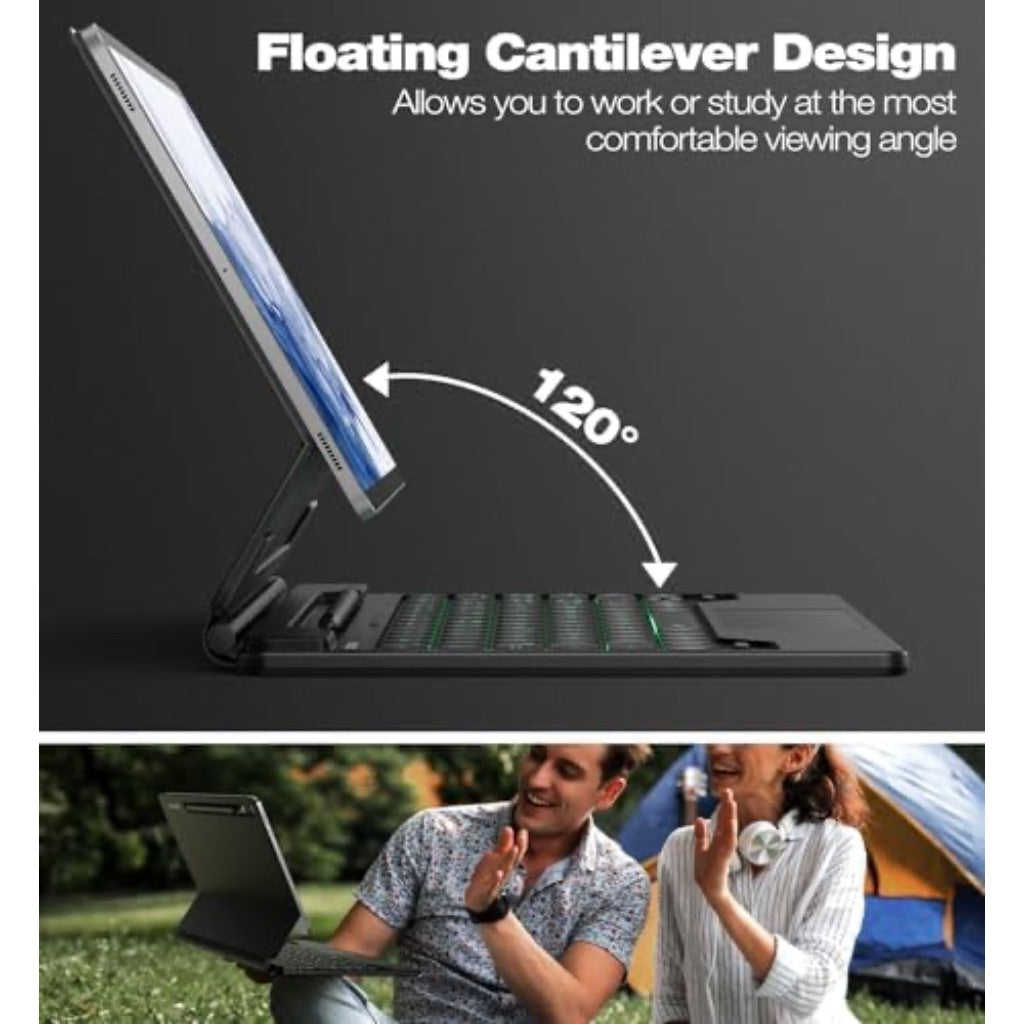 Dexnor Keyboard Case for Samsung Galaxy Tab S10+ Plus/S9+ Plus - Black