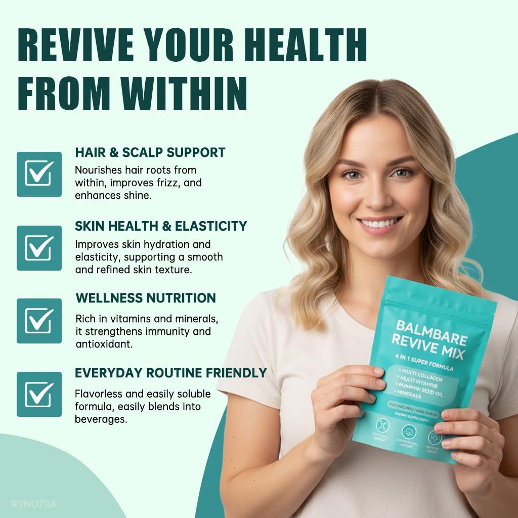 RyNutra Revive Hair Multi-Collagen Protein Powder, Unflavored-240g