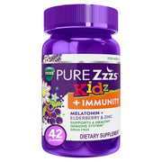 Pure Zzzs Kidz + Immunity by Vicks, Melatonin Sleep Aid Gummies for Kids and Children | Berry Flavored, 42 Gummies