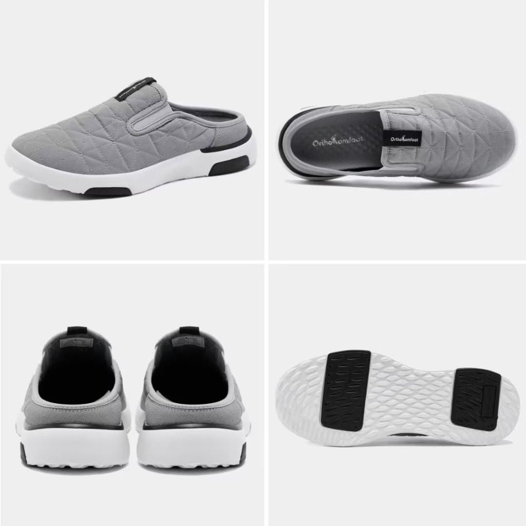Men's Orthopedic Slip-On Loafers Walking Shoes: Comfortable Orthotic Loafers Spring Warm Gray Size 8