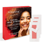 Irreshine Facial Wax Strips for Upper Lip, Eyebrow, Chin - 40 Medium Strips with 6 Wipes