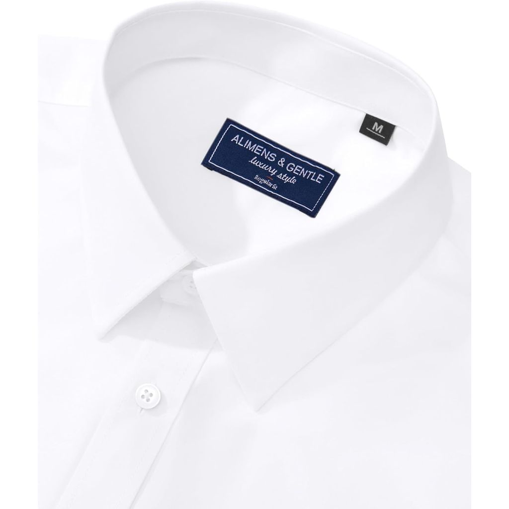 Alimens & Gentle Men's Dress Shirt, Regular Fit, 5XL, White