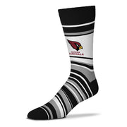 For Bare Feet NFL Adult Striped Dress Socks - (Arizona Cardinals - Black, One Size)