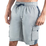 SZ 2XL, Kanu Surf Men's Barracuda Swim Trunks (Regular & Extended Sizes), Silver