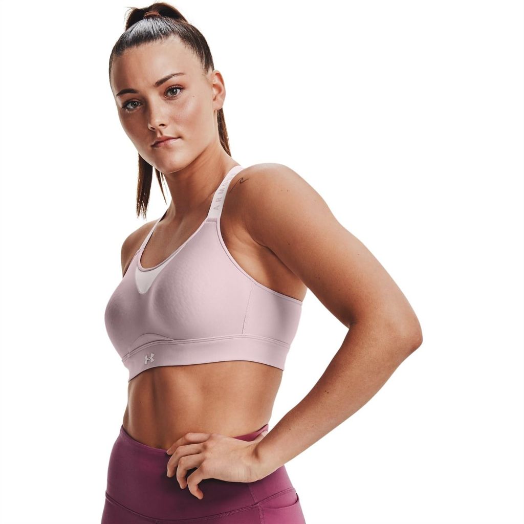 Under Armour Women's Limitless High Sports Bra, Dash Pink/French Gray, Small