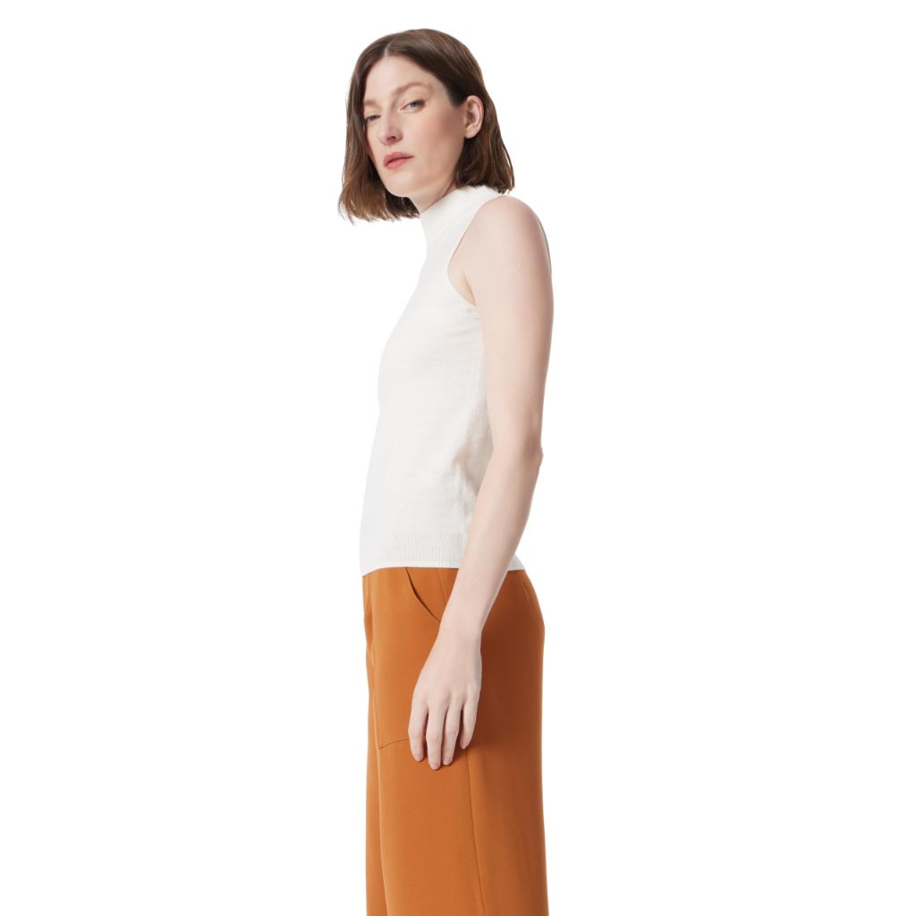 DEE OCLEPPO Women's Maggie Mock Neck Sleeveless Knit Top, SEA Salt SZ L