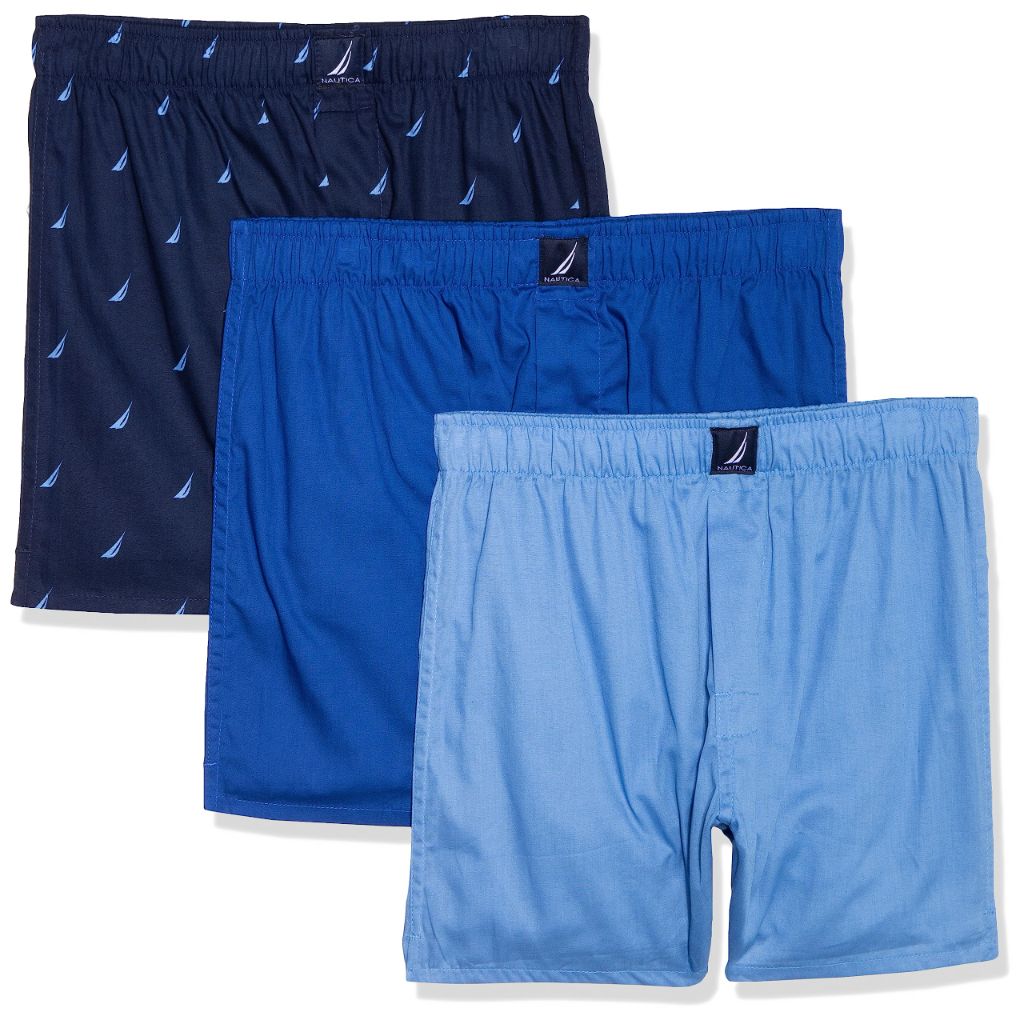 SZ XL, Nautica Men's Cotton Woven 3 Pack Boxers