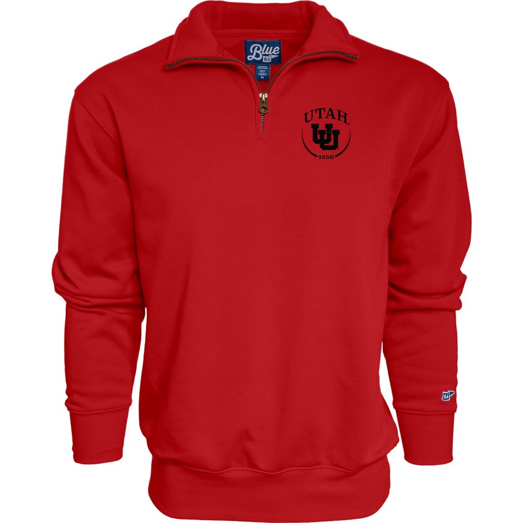 Utah Utes NCAA Officially Licensed Quarter Zip Sweatshirt Left Chest Logo, Small